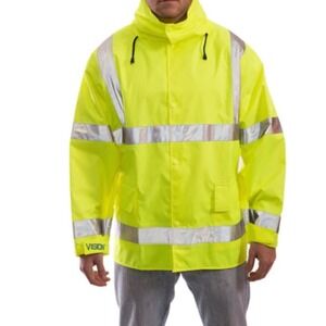 Tingley Raincoat Men's Size Large Waterproof Breathable Class 3 Reflective